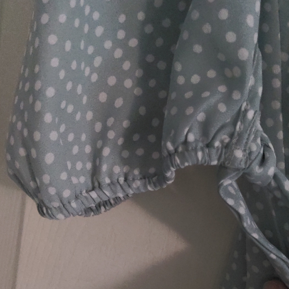 EUC✨ PAPERMOON XL mint/light blue Coraley 3/4 Tie Sleeve Blouse from Stitchfix - Picture 8 of 17